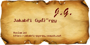 Jakabfi György névjegykártya